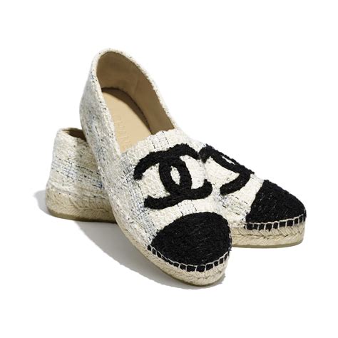 chanel espadrilles black canvas|Chanel tweed espadrilles.